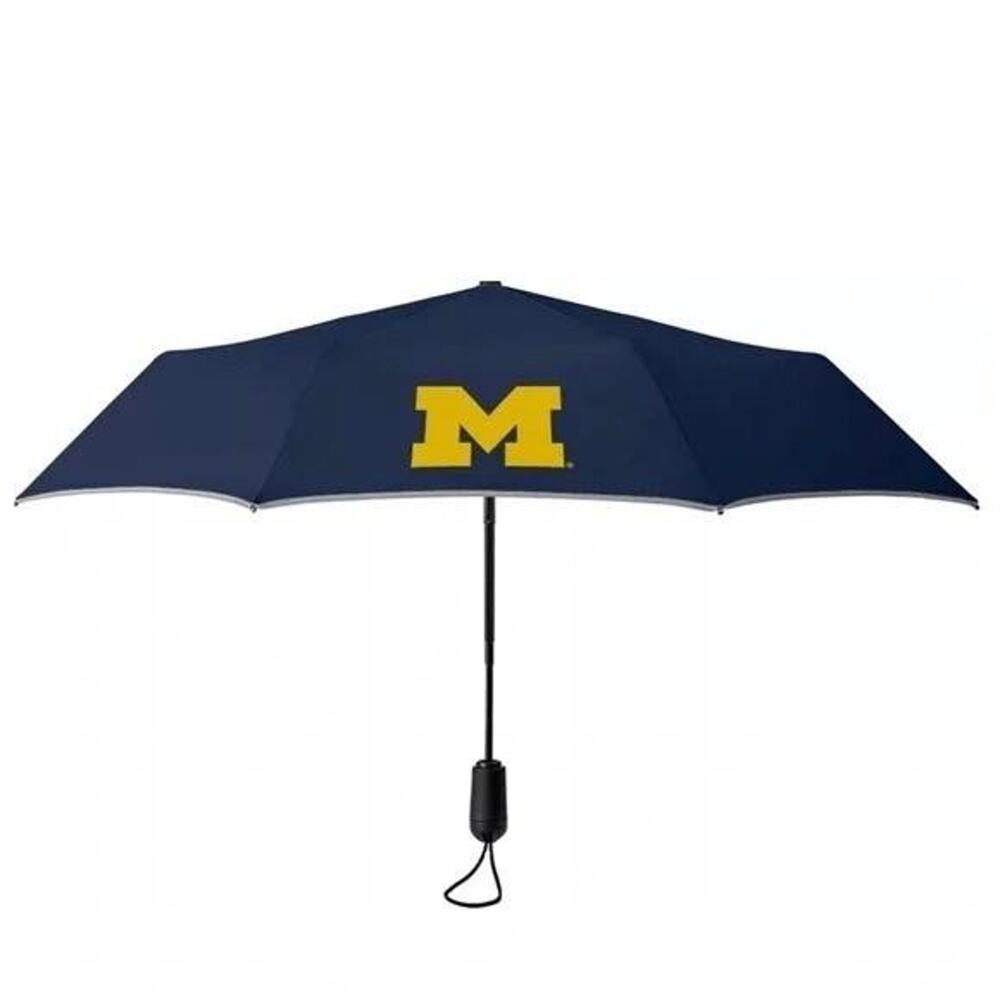 Michigan Wolverines Umbrella Travel Compact Blue NCAA Football Weatherman